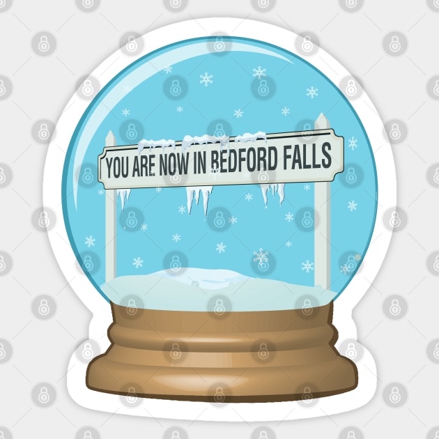 Bedford Falls Snow Globe Sticker by PopCultureShirts